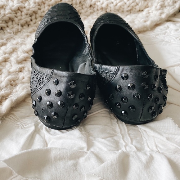 BCBG black leather flats with studs size 9 - Picture 4 of 5